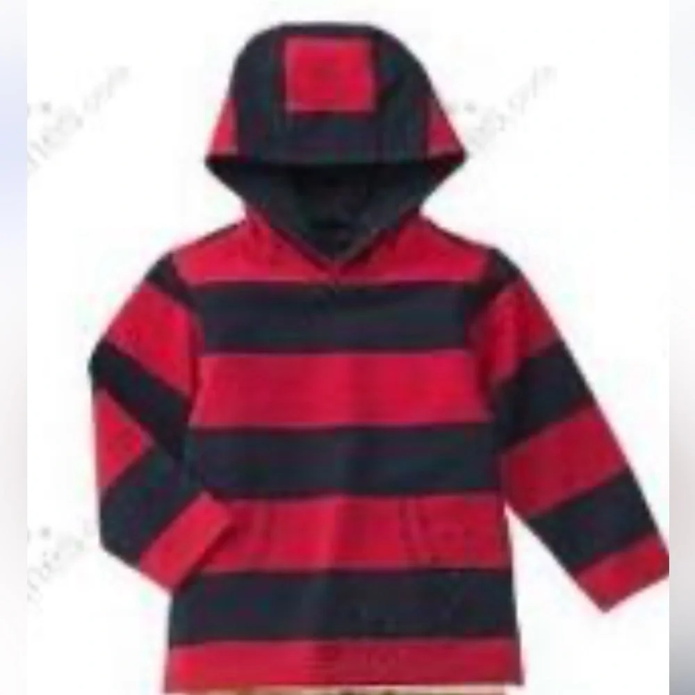 NWT Gymboree Shark Reef Red Navy Striped Hoodie Size 3